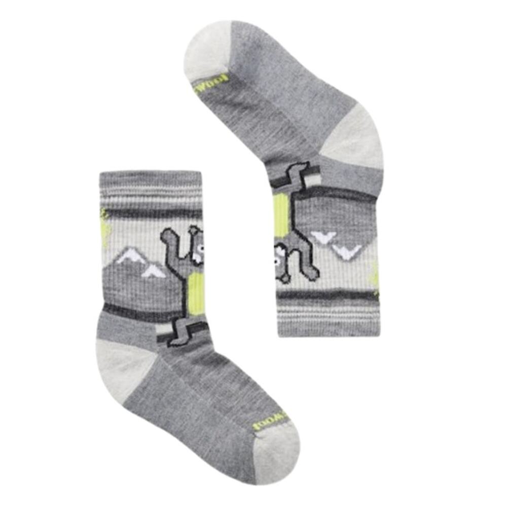 SMARTWOOL Kids' Hike Hiking Bear Crew Socks Large SIZE 3-6 Grey NWT